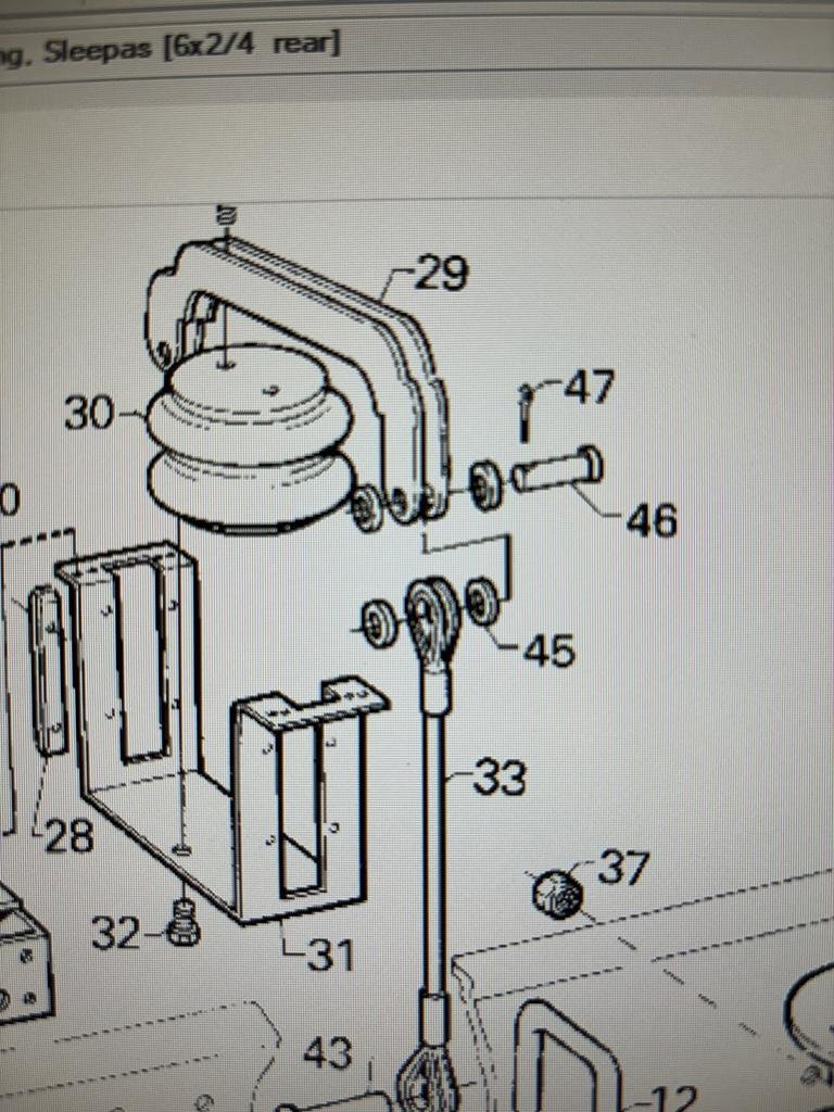 Fork pin Air suspension Trailing axle (6x2/4 rear)