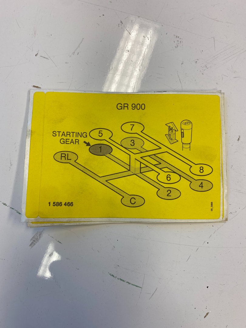 Schakelpatroon sticker GR 900